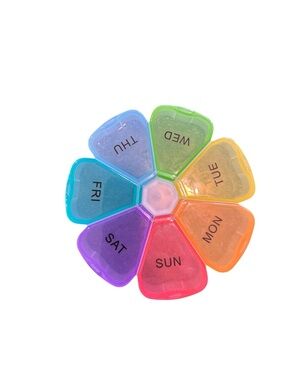 Weekly Pill Organizer - Rainbow Flower Design NWOT